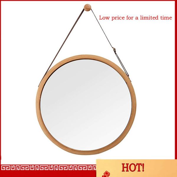 hanging round wall mirror in bathroom & bedroom - solid bamboo frame & adjustable leather strap promotion
hanging round wall mirror in bathroom & bedroom - solid bamboo frame & adjustable leather strap promotion