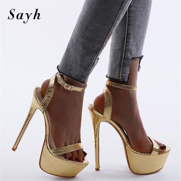 sandals women 17cm super high heels gold platform pumps stilettos roma sandalsl ankle strap party clubwear female shoes us8, Black
sandals women 17cm super high heels gold platform pumps stilettos roma sandalsl ankle strap party clubwear female shoes us8, Black