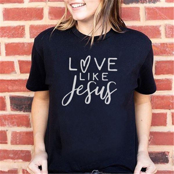 дамы любовь как иисус tshirts тенденции моды письмо шаблон короткие рукава tee дизайнер женский sunmmer новый раунд шеи повседневный сыпучие, White 
дамы любовь как иисус tshirts тенденции моды письмо шаблон короткие рукава tee дизайнер женский sunmmer новый раунд шеи повседневный сыпучие, White