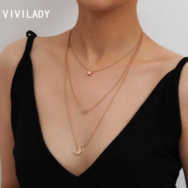 vivilady romantic cute minimalist style tiny moon star heart pendant women choker necklaces chic round bead chain for female, Golden;silver
vivilady romantic cute minimalist style tiny moon star heart pendant women choker necklaces chic round bead chain for female, Golden;silver