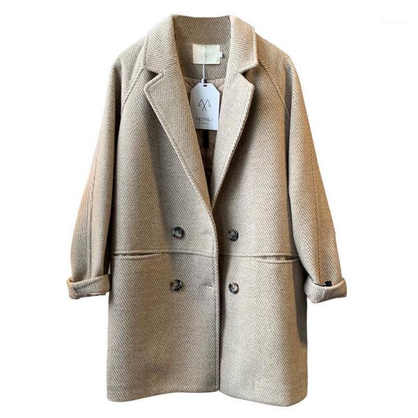 women autumn winter jacket 2020 new loose woolen coat khaki gray lapel solid color female woolen jacket ok0121, Black
women autumn winter jacket 2020 new loose woolen coat khaki gray lapel solid color female woolen jacket ok0121, Black