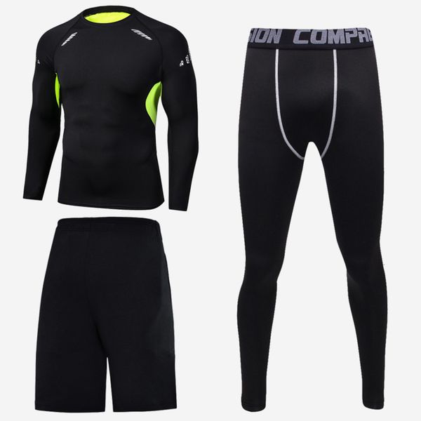 long men's sports sleeve tight pants three piece suit running elastic quick drying, Gray
long men's sports sleeve tight pants three piece suit running elastic quick drying, Gray