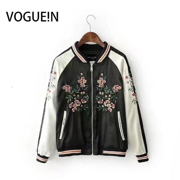 voguen new womens contrast sleeve floral peacock embroidery flight sukajan bomber jacket coat cx200728, Black;brown
voguen new womens contrast sleeve floral peacock embroidery flight sukajan bomber jacket coat cx200728, Black;brown