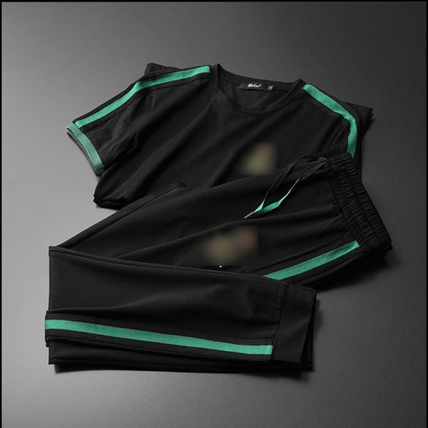 europe and the united states 2020 summer new men's short-sleeved trouser suits slim casual two-piece fashion luxury sports suit, White;black
europe and the united states 2020 summer new men's short-sleeved trouser suits slim casual two-piece fashion luxury sports suit, White;black