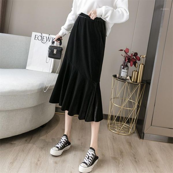 women solid velvet trumpet skirt sweet girl elegant warm velour skirts high waist midi skirt plus size m-4xl 5xl 6xl 7xl1, Black
women solid velvet trumpet skirt sweet girl elegant warm velour skirts high waist midi skirt plus size m-4xl 5xl 6xl 7xl1, Black