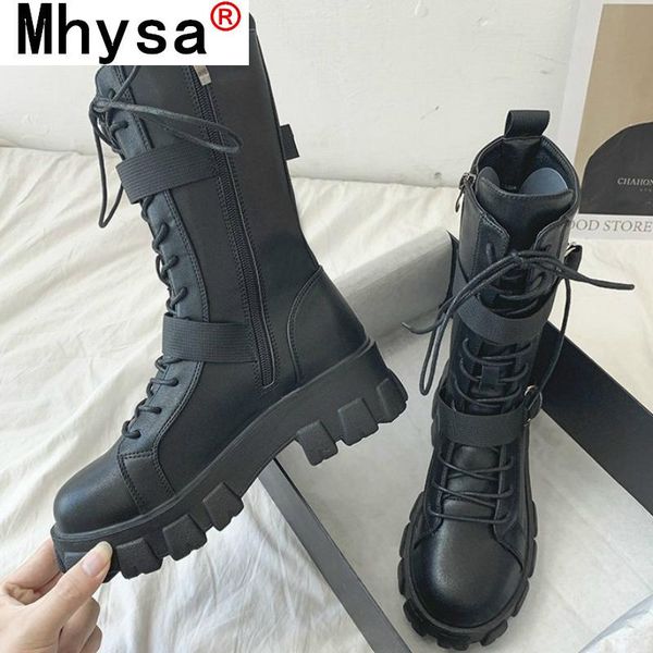 2020 women mid-calf boots autumn winter punk genuine leather ankle boots zipper cross-tied riding high heels shoes woman, Black
2020 women mid-calf boots autumn winter punk genuine leather ankle boots zipper cross-tied riding high heels shoes woman, Black
