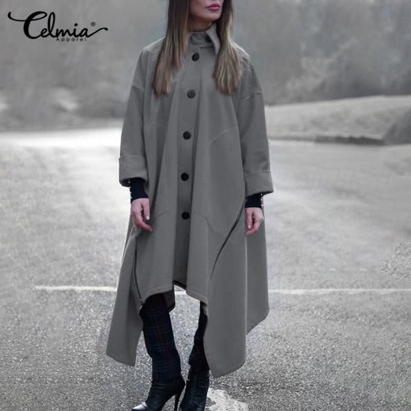 women's wool & blends oversized women coats celmia 2021 fashion single breasted lapel female causal asymmetrical zipper winter outwear, Black
women's wool & blends oversized women coats celmia 2021 fashion single breasted lapel female causal asymmetrical zipper winter outwear, Black