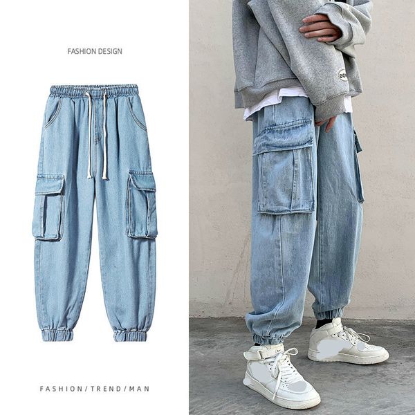 2021 new carga homens coreano streetwear esporte corredores hip faixa pantalon preto azul jeans de v9rb, Black
2021 new carga homens coreano streetwear esporte corredores hip faixa pantalon preto azul jeans de v9rb, Black