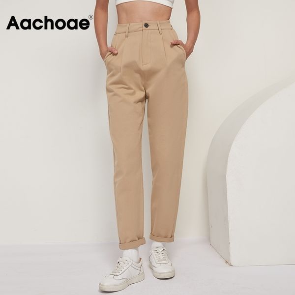 aachoae women 100% cotton solid long pants elegant office lady trousers casual pleated long length pencil pants female pantalone 201031, Black;white
aachoae women 100% cotton solid long pants elegant office lady trousers casual pleated long length pencil pants female pantalone 201031, Black;white