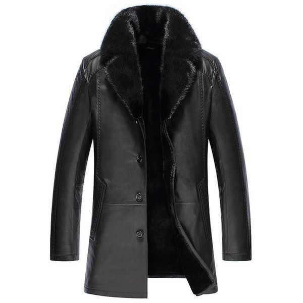 men's leather & faux genuine jacket men winter real sheepskin coats mens wool liner collar warm down coat f17s14070 yy384, Black
men's leather & faux genuine jacket men winter real sheepskin coats mens wool liner collar warm down coat f17s14070 yy384, Black