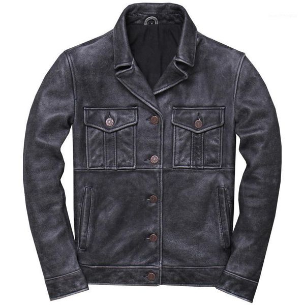 men's leather & faux 2021 vintage grey men american casual style jacket plus size xxxl genuine cowhide spring short natural coat1, Black
men's leather & faux 2021 vintage grey men american casual style jacket plus size xxxl genuine cowhide spring short natural coat1, Black
