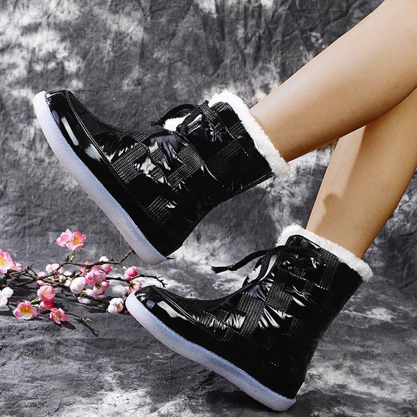 2020 snow boots women's new autumn plus velvet warm cotton shoes women's large size flat heel mid-tube leather boots women, Black
2020 snow boots women's new autumn plus velvet warm cotton shoes women's large size flat heel mid-tube leather boots women, Black