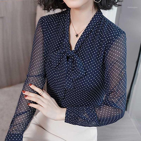 bow collar office blouse long sleeve women shirts fashion blue dot print chiffon blouse shirt womens and blouses1, White
bow collar office blouse long sleeve women shirts fashion blue dot print chiffon blouse shirt womens and blouses1, White