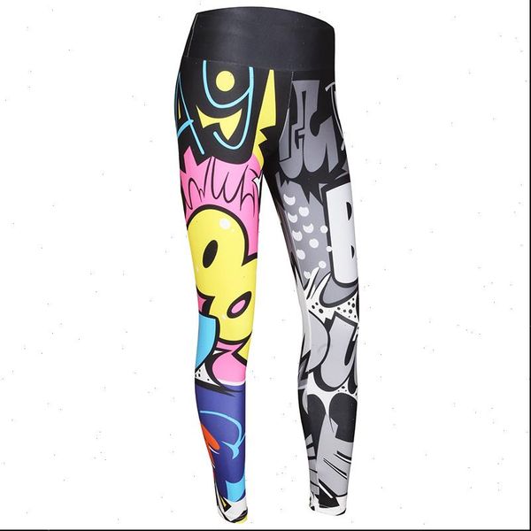 cool hip hop leggings women graffiti workout leggings high waist push up leggins fitness legging femme pants, Black