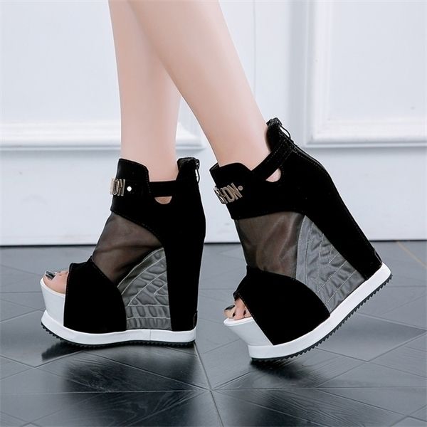 women bootsnew flock ankle boots shoes women sandals hollow high slope with fish mouth single shoes thick bottom wedges short boots, Black
women bootsnew flock ankle boots shoes women sandals hollow high slope with fish mouth single shoes thick bottom wedges short boots, Black