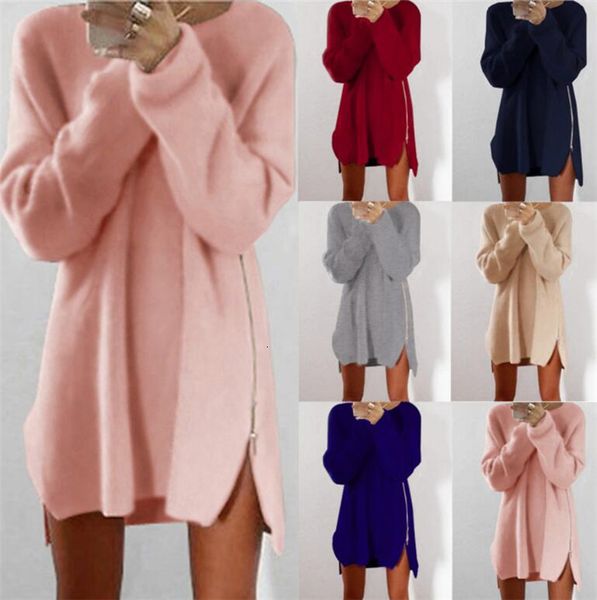 fashion 6 colors the new leisure zipper sweater dress loose women dress m228, Black;gray
fashion 6 colors the new leisure zipper sweater dress loose women dress m228, Black;gray