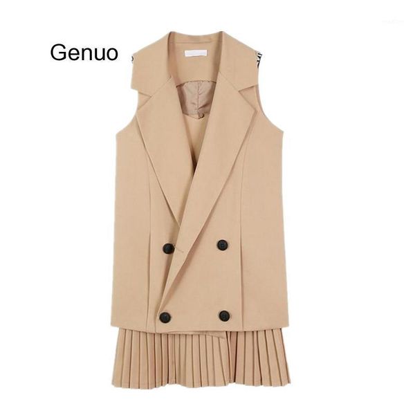 2 pieces 2020 spring women's vest summer sleeveless shirt coat femmale long vests modis casaco feminino gilet femme waistcoat1, Black;white
2 pieces 2020 spring women's vest summer sleeveless shirt coat femmale long vests modis casaco feminino gilet femme waistcoat1, Black;white