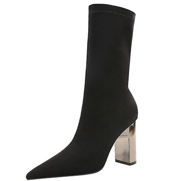 mid-calf boots women elastic socks boots metal heel high-heeled women high heels 2020 new autumn ladies shoes, Black
mid-calf boots women elastic socks boots metal heel high-heeled women high heels 2020 new autumn ladies shoes, Black