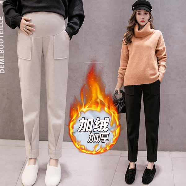1126# winter thick warm plus velvet woolen maternity pants adjustable belly casual clothes for pregnant women pregnancy trousers, White
1126# winter thick warm plus velvet woolen maternity pants adjustable belly casual clothes for pregnant women pregnancy trousers, White