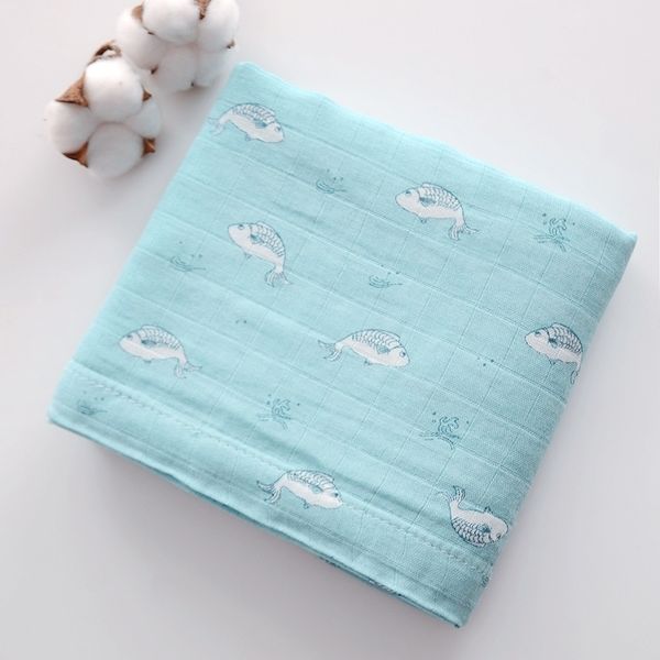 100*120cm Bamboo Cotton Baby Blanket Baby Swaddling Blanket Infant Bamboo Cotton Muslin Blanket Wrap Newborn Stroller Cover Y200109