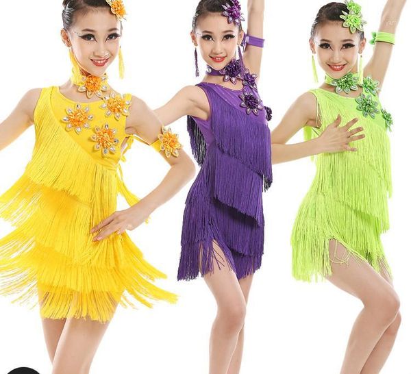 child tassels latin dance ballroom girls samba salsa dresses sequin costumes children tango dress for kids latino cha cha1, Black;red
child tassels latin dance ballroom girls samba salsa dresses sequin costumes children tango dress for kids latino cha cha1, Black;red