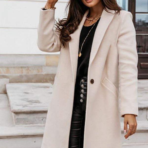 2021 autumn women wool coat long sleeve button fashion turn down female blends causal loose business coat winter outwear, Tan;black
2021 autumn women wool coat long sleeve button fashion turn down female blends causal loose business coat winter outwear, Tan;black