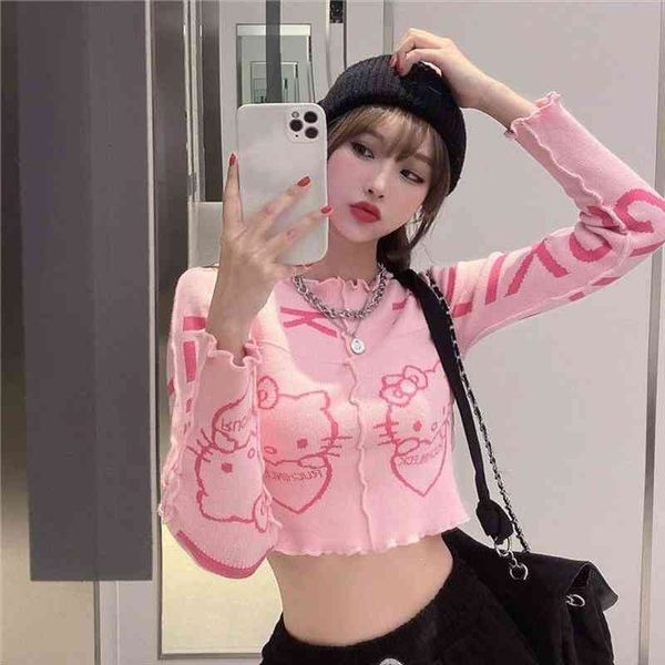 short half high neck and long sleeves knit cardigan sweater women spring and autumn cartoon kawaii tight sweater women, White;black
short half high neck and long sleeves knit cardigan sweater women spring and autumn cartoon kawaii tight sweater women, White;black