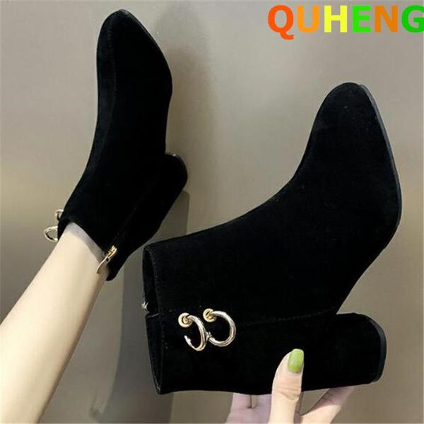 boots ankle autumn pointed toe suede plus size high heels female side zip lady shoes fashion women zapatos mujer, Black
boots ankle autumn pointed toe suede plus size high heels female side zip lady shoes fashion women zapatos mujer, Black