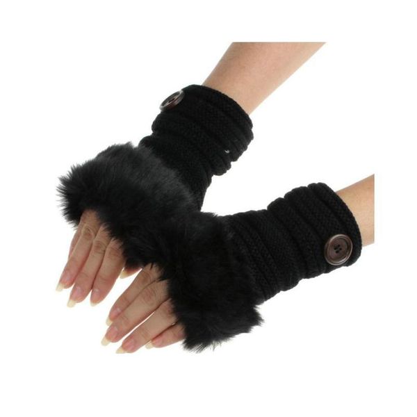 new women gloves girl warm winter knitted faux rabbit fur wrist fingerless gloves mittens half finger jllmdd, Black
new women gloves girl warm winter knitted faux rabbit fur wrist fingerless gloves mittens half finger jllmdd, Black
