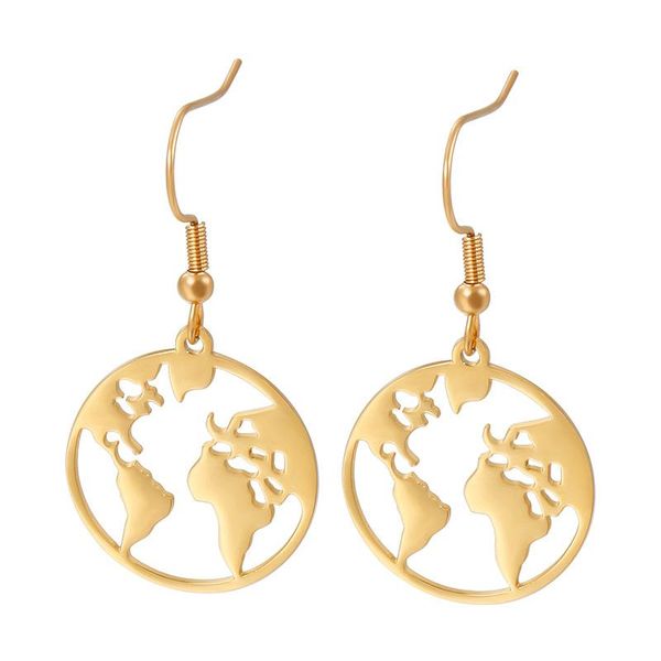 hoop & huggie fashion stainless steel map earrings creative travel memorial personality, Golden;silver
hoop & huggie fashion stainless steel map earrings creative travel memorial personality, Golden;silver