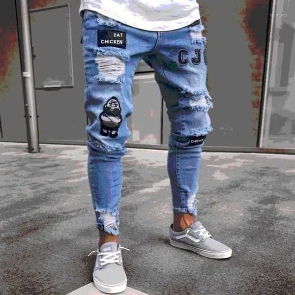 men's jeans autumn winter mens mid high waist stretch slim fit ripped skinny frayed biker pencil pant trousers1, Blue
men's jeans autumn winter mens mid high waist stretch slim fit ripped skinny frayed biker pencil pant trousers1, Blue