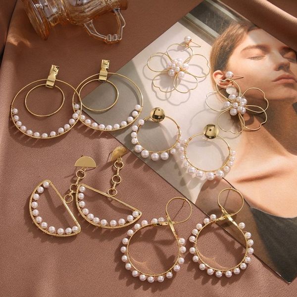 hoop & huggie fashion style gold color flower preal geometric drop earrings for women jewelry gift, Golden;silver
hoop & huggie fashion style gold color flower preal geometric drop earrings for women jewelry gift, Golden;silver