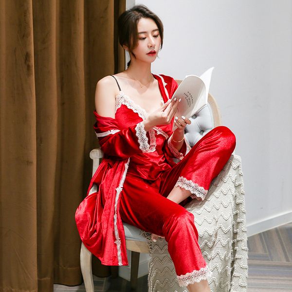 Women Velour 3PCS Nighty&Robe Suit Soft Velvet Sleepwear Pajamas Set Sexy Nightgown Lace Bathrobe Nightwear Casual Kimono Gown, Blue
Women Velour 3PCS Nighty&Robe Suit Soft Velvet Sleepwear Pajamas Set Sexy Nightgown Lace Bathrobe Nightwear Casual Kimono Gown, Blue