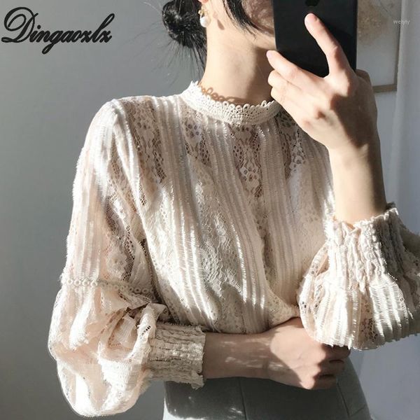 dingaozlz new korean fashion hook flower hollow out lace shirt vintage long sleeve women blouse blusa1, White
dingaozlz new korean fashion hook flower hollow out lace shirt vintage long sleeve women blouse blusa1, White
