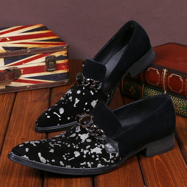christia bella new handmade pointed toe silvery agraffe male suede leather flats shoes party formal men's slip on loafers shoes, Black
christia bella new handmade pointed toe silvery agraffe male suede leather flats shoes party formal men's slip on loafers shoes, Black