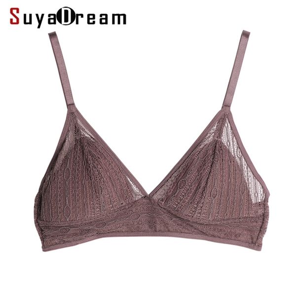 suyadream women wire bra 100%natural silk lining and lace bras 3/4 cup everyday bralette black bralett 2020 new lj201208, Red;black 
suyadream women wire bra 100%natural silk lining and lace bras 3/4 cup everyday bralette black bralett 2020 new lj201208, Red;black