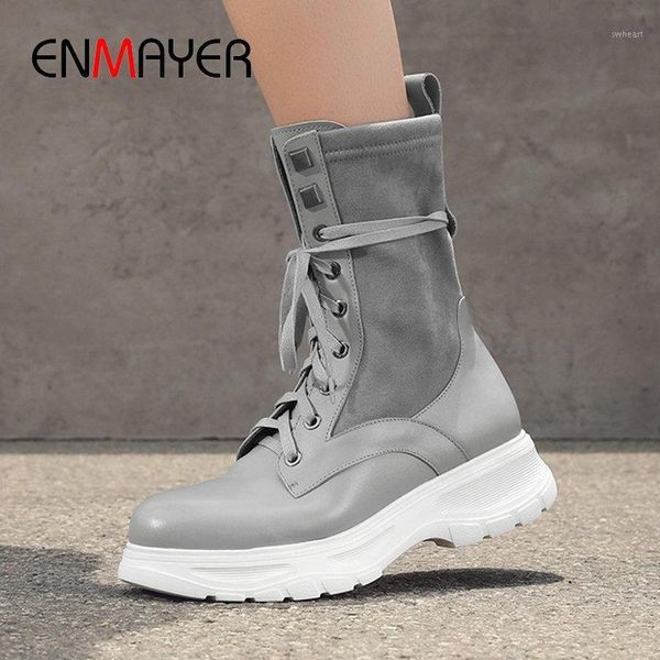 boots enmayer 2021 round toe lace-up winter women motorcycle square heel genuine leather ankle size 34-421, Black
boots enmayer 2021 round toe lace-up winter women motorcycle square heel genuine leather ankle size 34-421, Black
