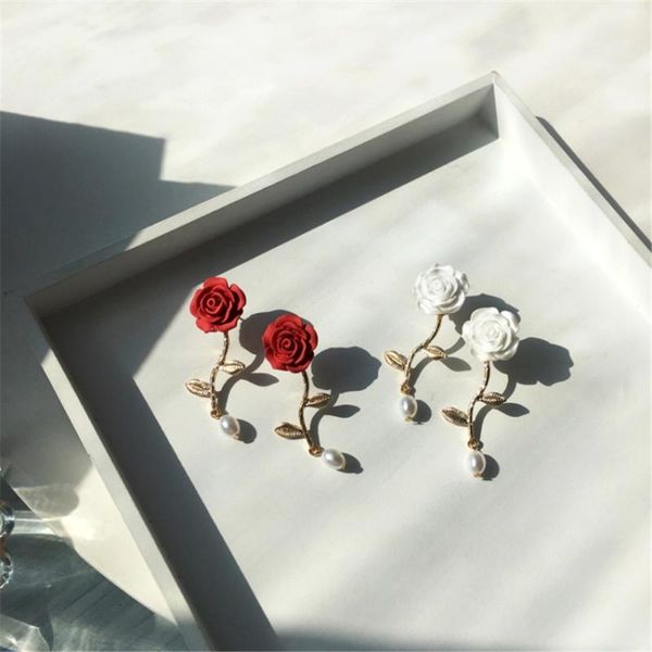 stud ruanme a pair of earrings french romantic women rose retro pearl jewelry accessories, Golden;silver
stud ruanme a pair of earrings french romantic women rose retro pearl jewelry accessories, Golden;silver