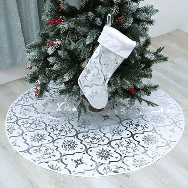 party christmas tree skirts snowflake print christmas sock ornaments tree pad carpet bronzing xmas decoration 120cm
party christmas tree skirts snowflake print christmas sock ornaments tree pad carpet bronzing xmas decoration 120cm