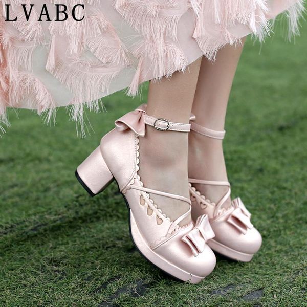 dress shoes lvabc 2021 buckle women casual pumps round toe thick sole ankle strap lolita solid sweet bowtie outdoor female single shoe1, Black
dress shoes lvabc 2021 buckle women casual pumps round toe thick sole ankle strap lolita solid sweet bowtie outdoor female single shoe1, Black