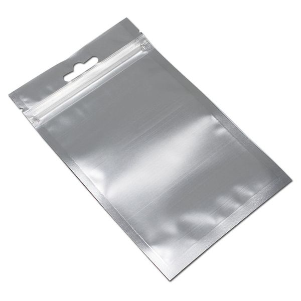 100pcs Matte Clear Colorful Aluminum Foil Zip Lock Packaging Bag With Hang Hole Mylar Foil Plastic Food Sundries Packing Pouches H Bbywum
