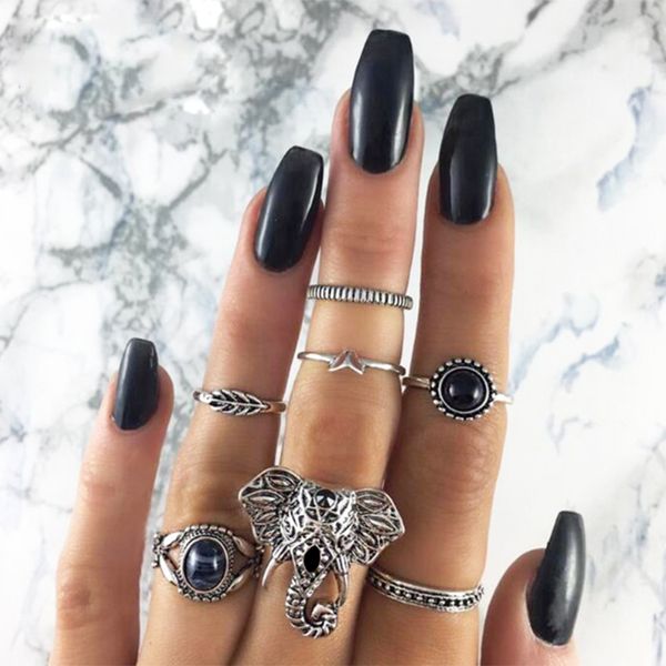 jewdy boho elephant midi rings for women black big stone knuckle rings statement jewellery 7pcs/pack vintage leaf accessories, Silver
jewdy boho elephant midi rings for women black big stone knuckle rings statement jewellery 7pcs/pack vintage leaf accessories, Silver