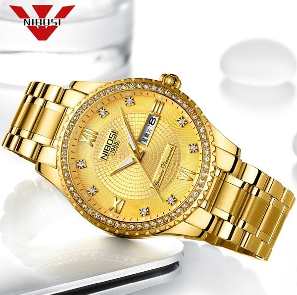 nibosi new type crystal watch gold relogio masculino waterproof quartz wristwatches stainless steel men watches, Slivery;brown
nibosi new type crystal watch gold relogio masculino waterproof quartz wristwatches stainless steel men watches, Slivery;brown