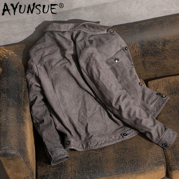 men's leather & faux ayunsue real cow jacket men clothes vintage cowhide coat plus size men's genuine jackets 1905 kj45471, Black
men's leather & faux ayunsue real cow jacket men clothes vintage cowhide coat plus size men's genuine jackets 1905 kj45471, Black