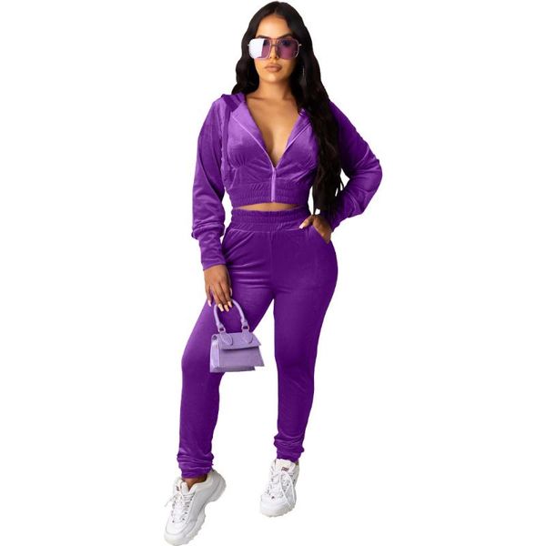 velvet two piece set women festival clothing long sleeve hooded crop and elastic waist long pants velour tracksuits women, Gray
velvet two piece set women festival clothing long sleeve hooded crop and elastic waist long pants velour tracksuits women, Gray