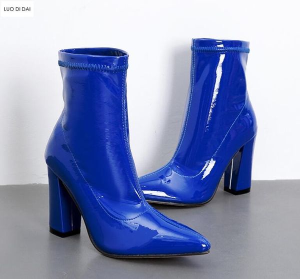 boots 2021 fashion women black patent pointed toe ankle chunky heel booties party shoes ladies slip on mujer botas
boots 2021 fashion women black patent pointed toe ankle chunky heel booties party shoes ladies slip on mujer botas