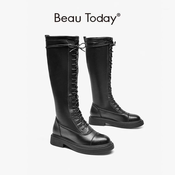 beautoday knee high boots women cow leather pu long boots lace-up round toe winter lady motorcycle shoes handmade 015131, Black
beautoday knee high boots women cow leather pu long boots lace-up round toe winter lady motorcycle shoes handmade 015131, Black