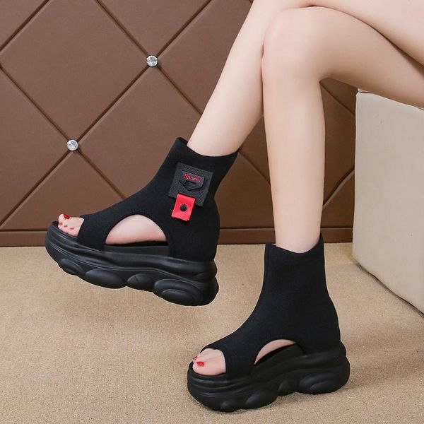 summer muffin sandals female wild thick bottom fish mouth fashion beach wedge heel sandals increased z738, Black
summer muffin sandals female wild thick bottom fish mouth fashion beach wedge heel sandals increased z738, Black