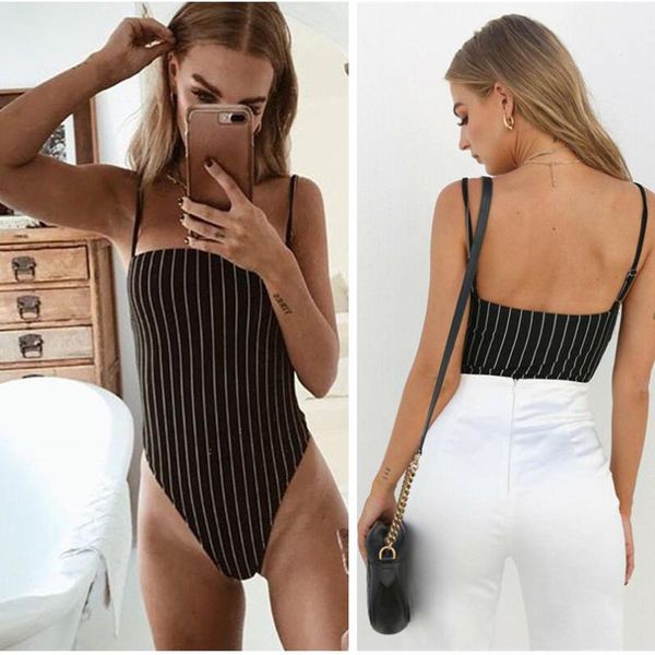 женский боди без рукавов полосатый без спинки базовый короткий ползунки комбинезон купальник стройная мода летнее боди женские 2021 новый, Black;white 
женский боди без рукавов полосатый без спинки базовый короткий ползунки комбинезон купальник стройная мода летнее боди женские 2021 новый, Black;white