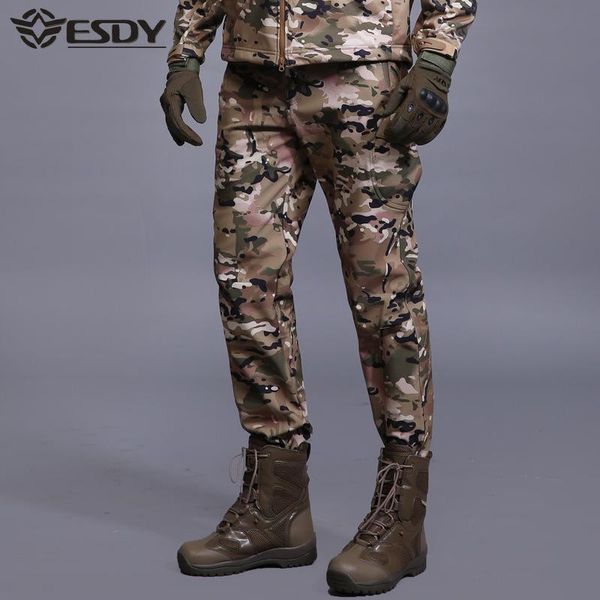 men's pants esdy outdoor camouflage soft shell assault mountaineering tactical waterproof warm clothing hiking trouser, Black
men's pants esdy outdoor camouflage soft shell assault mountaineering tactical waterproof warm clothing hiking trouser, Black